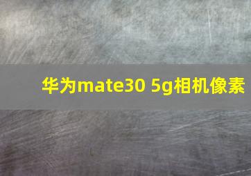 华为mate30 5g相机像素